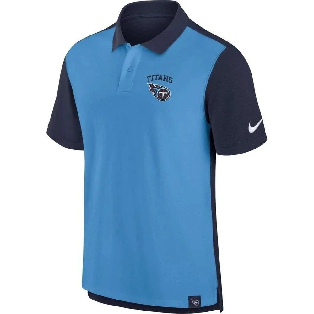 Nike® (Men's LARGE) Tennessee Titans Blitz™ Polo in Two-Tone Blue - $80